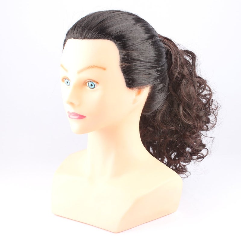 WeKen Hair Bun Medium Long Curly Synthetic Hairpiece Dark Brown - Image 3